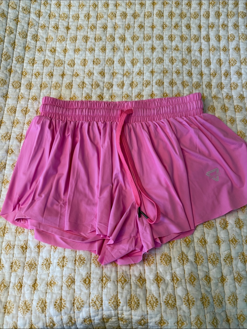 Pink Women’s Athletic Skort with Drawstring large Luogongzi